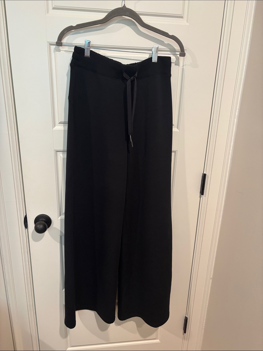 SPANX Black Wide-Leg Drawstring Waist Pants